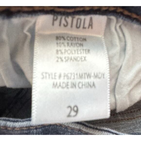 Pistola Jeans Women’s Mid Rise Skinny Leg Medium Wash Size 29 - Picture 9 of 9